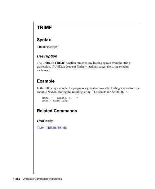 UniBasic Commands Reference - Rocket Software