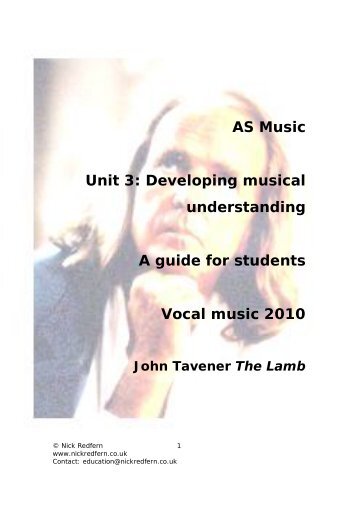 AS Music Developing Musical Understanding ... - Nickredfern.co.uk