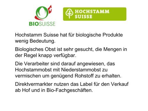 Bio-Hochstammobstbau in der Schweiz