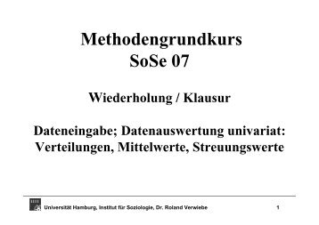 Methodengrundkurs SoSe 07 - Universität Hamburg