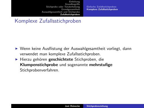 Stichprobenziehung - Fehler/Fehler - Universität Bielefeld
