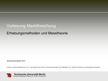 Vorlesung Marktforschung - TU Berlin