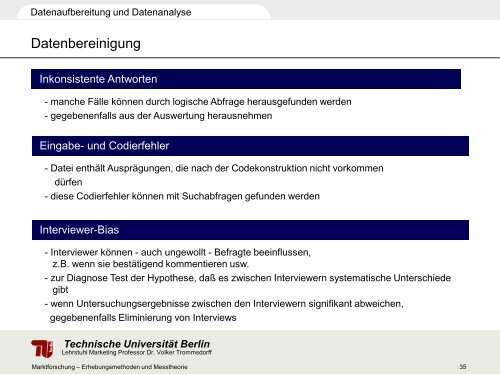 Vorlesung Marktforschung - TU Berlin