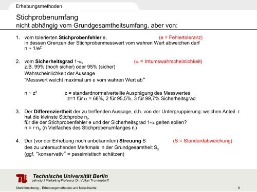 Vorlesung Marktforschung - TU Berlin