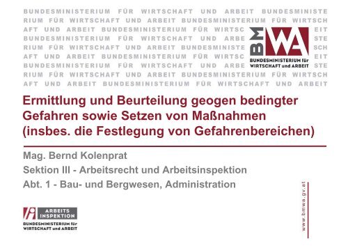 Evaluierung von Gefahren im Bergbau - Arbeitsinspektion