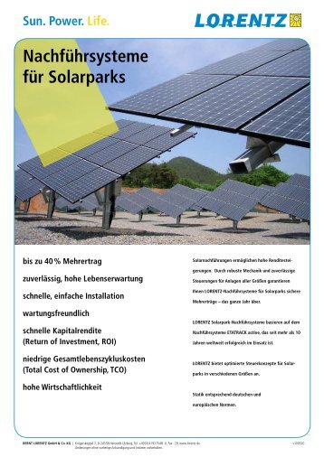 Nachführsysteme für Solarparks - Solar Bazaar