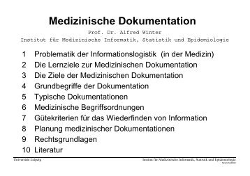 "Medizinische Dokumentation" (222 kB, 70 Seiten) - Institut für ...