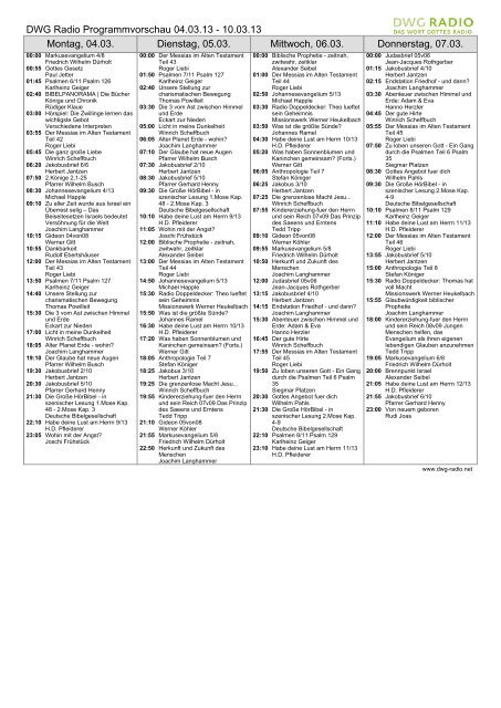 Aktuelle Woche - DWG Radio