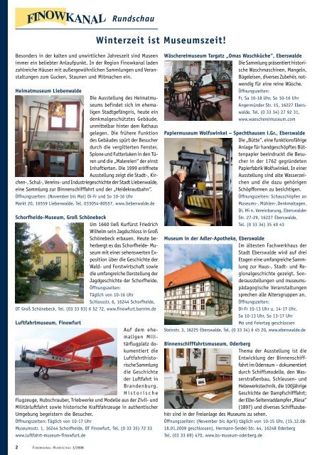 Ausgabe 3/2008 - in der Region Finowkanal