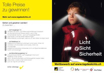 Infokarte der BFU zum Thema Licht. Sicht. Sicherheit.