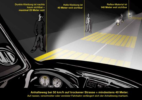 Infokarte der BFU zum Thema Licht. Sicht. Sicherheit.