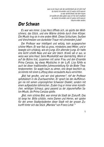 Der Schwan - Novelle von Ruth Ramseier - Prima Carezza