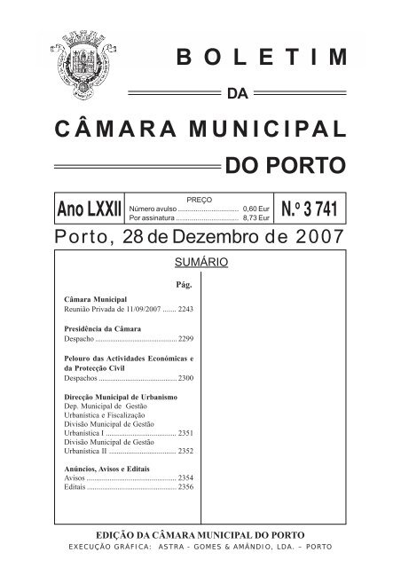 boletim 3741 - Câmara Municipal do Porto