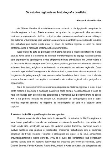 Os estudos regionais na historiografia brasileira - Minas de História