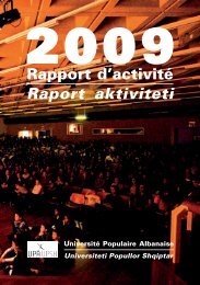 Rapport d'activité Raport aktiviteti - Université Populaire Albanaise