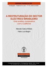 a restruturação do sector eléctrico brasileiro - FEP - Working Papers ...