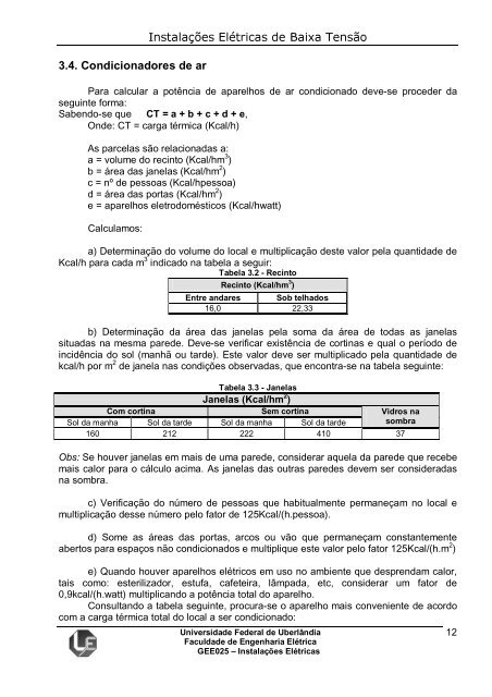 Instalações Elétricas de Baixa Tensão - Universidade Federal de ...