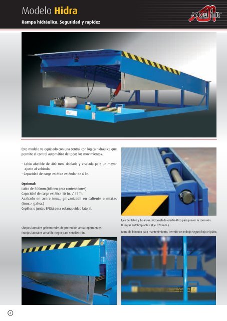 Puntos de carga Sistemas de seguridad Mesas elevadoras