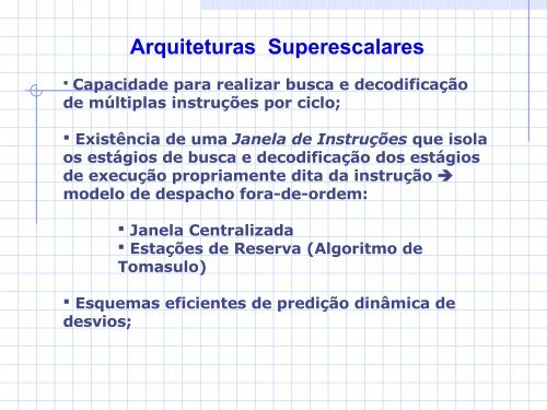 Arquiteturas Superescalares