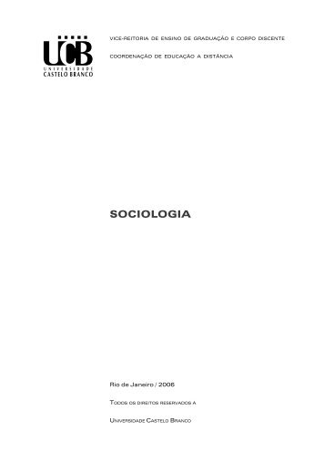 SOCIOLOGIA - Universidade Castelo Branco