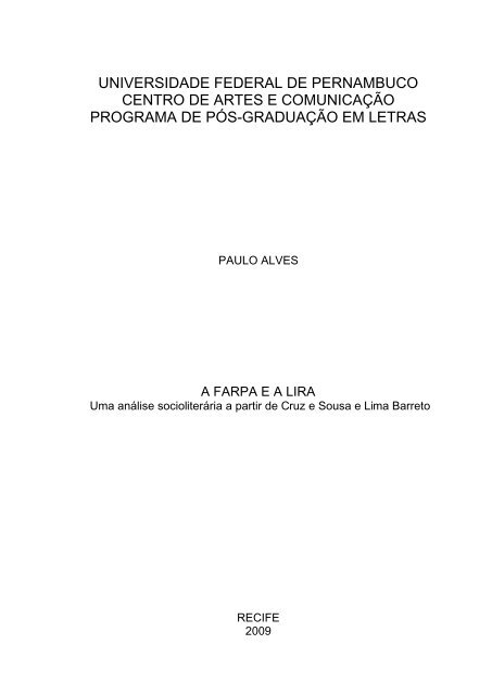 universidade federal de pernambuco centro de artes e comunicação ...