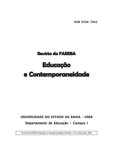 Revista da FAEEBA Educação e Contemporaneidade - Uneb