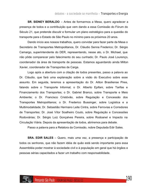 Transporte e Energia - Assembleia Legislativa do Estado de São ...