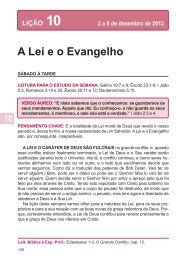 A Lei e o Evangelho