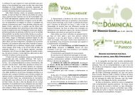 folha dominical - comum XXV - ano B - Paróquia de Matosinhos