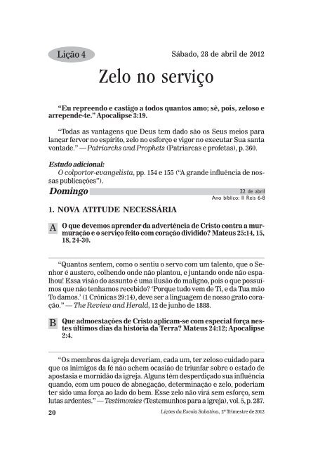 Mordomia Cristã (II) - Adventistas do 7º Dia - Movimento de Reforma