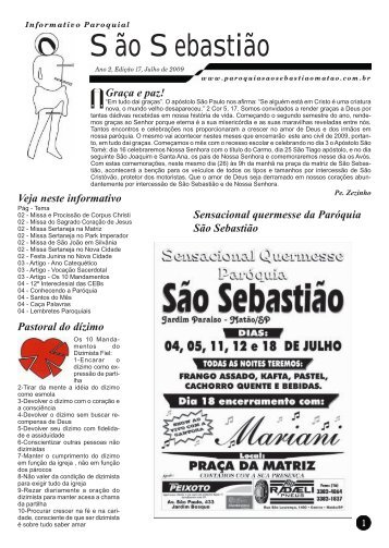 Edição 17 - Julho/2009 - Paróquia São Sebastião - Matão-SP