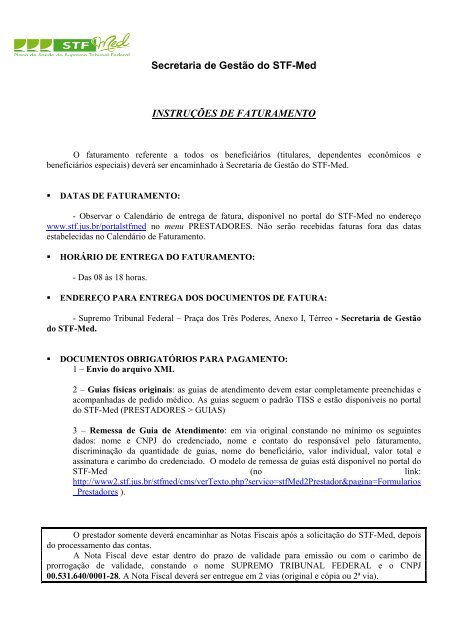 Orientações de acesso e faturamento revisado 1 - STF