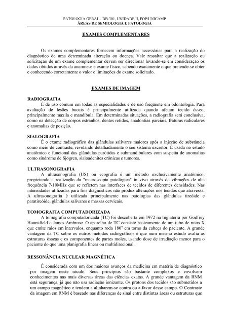 EXAME CLÍNICO Conceitos importantes 1 - Sinais. Sinal  - Unicamp