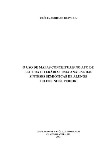 o uso de mapas conceituais no ato de leitura literária: uma ... - UCDB