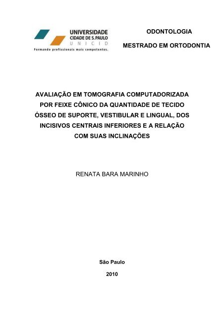 avaliação em tomografia computadorizada por feixe cônico ... - Unicid