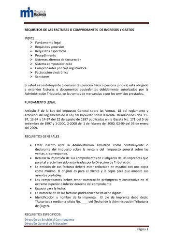 No 18 Requisitos de facturas