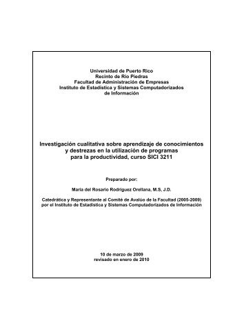 Investigación cualitativa sobre aprendizaje de conocimientos y ...