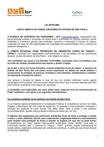 Carta Aberta ao Poder Judiciário do Estado de São Paulo