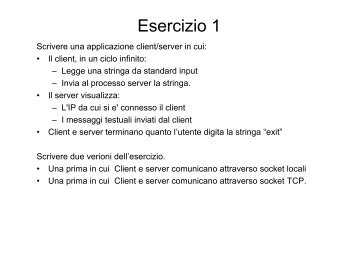 Esercizi su socket - Infn