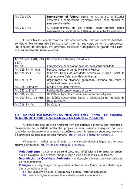 apostila de legislação ambiental sobre licenciamento e - CPRH