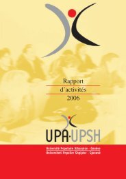Rapport d'activités 2006 - Université Populaire Albanaise