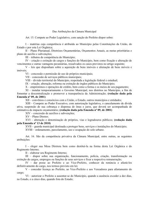 lei orgânica do município de frederico westphalen – rs - Câmara ...