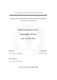 Implementazione di un linguaggio di base per servizi web