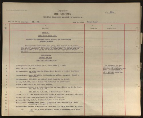 Appendix to Contemporary Documents Index Part 4 - The Bureau of ...