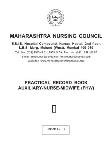 Practical Record Book ANM(FHW).pdf - Maharashtra Nursing Council