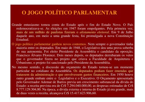 Aula 11 - História do Legislativo - Assembleia Legislativa do Estado ...