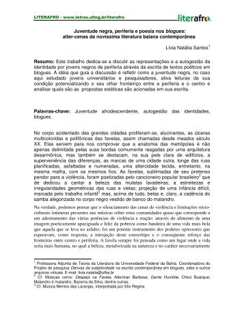 Juventude negra, periferia e poesia nos blogues ... - FALE - UFMG