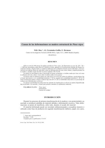 Causas de las deformaciones en madera estructural de Pinus ... - Inia