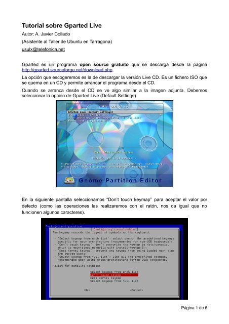 Tutorial sobre Gparted Live
