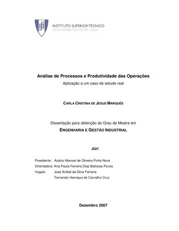 Análise de Processos e Produtividade das Operações